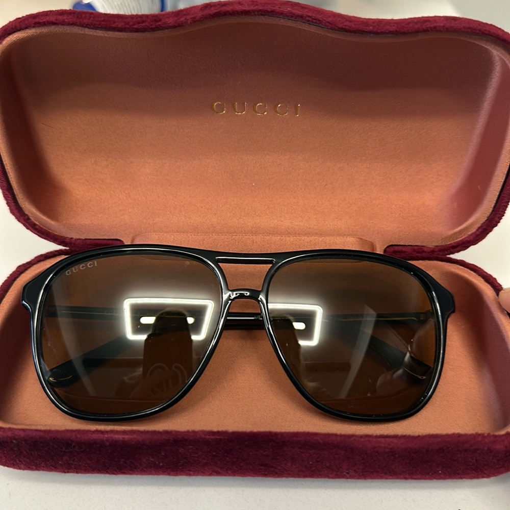 Gucci Sunglasses GG0016 Teardrop Glasses Black